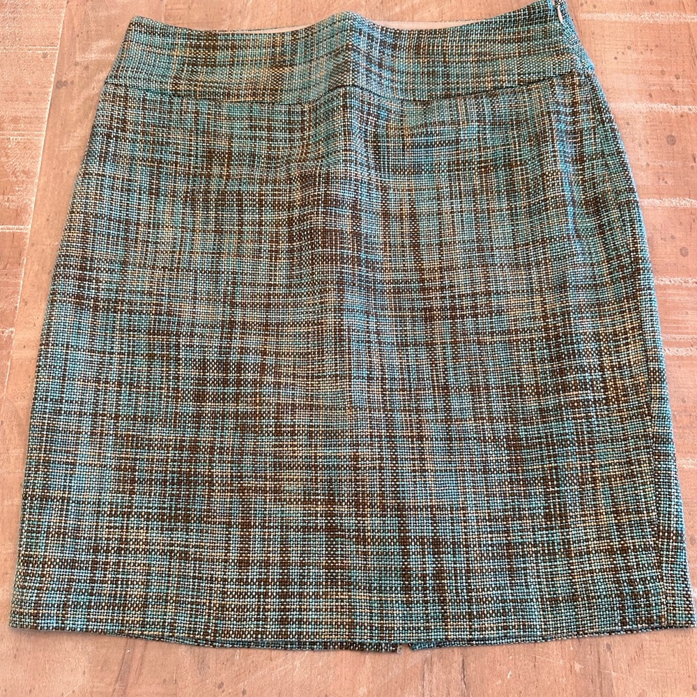 The Limited Turquoise Tweed Skirt (Size 10)